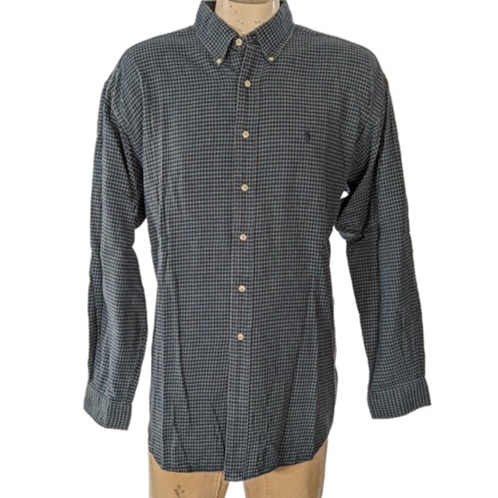 VTG Polo Ralph Lauren Blaire Flannel Check Cotton Button Down Shirt Sz XL EUC